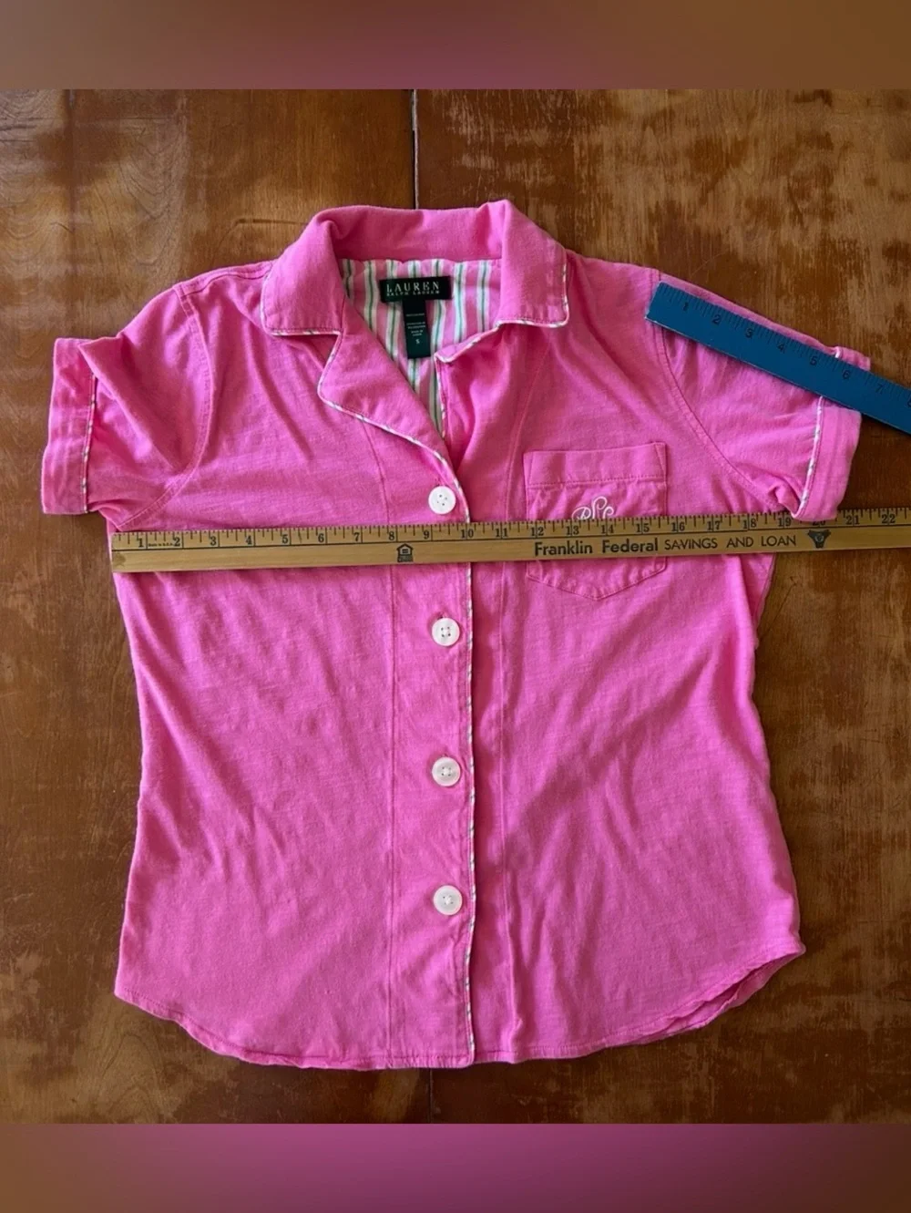 LRL Pajama Bermuda Shorts Set - Pink - Sz Small - Picture 10 of 12